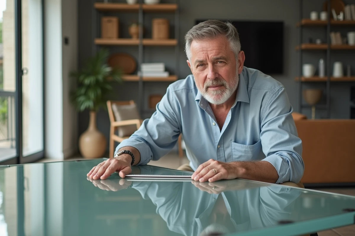 Homme mesurant la hauteur d